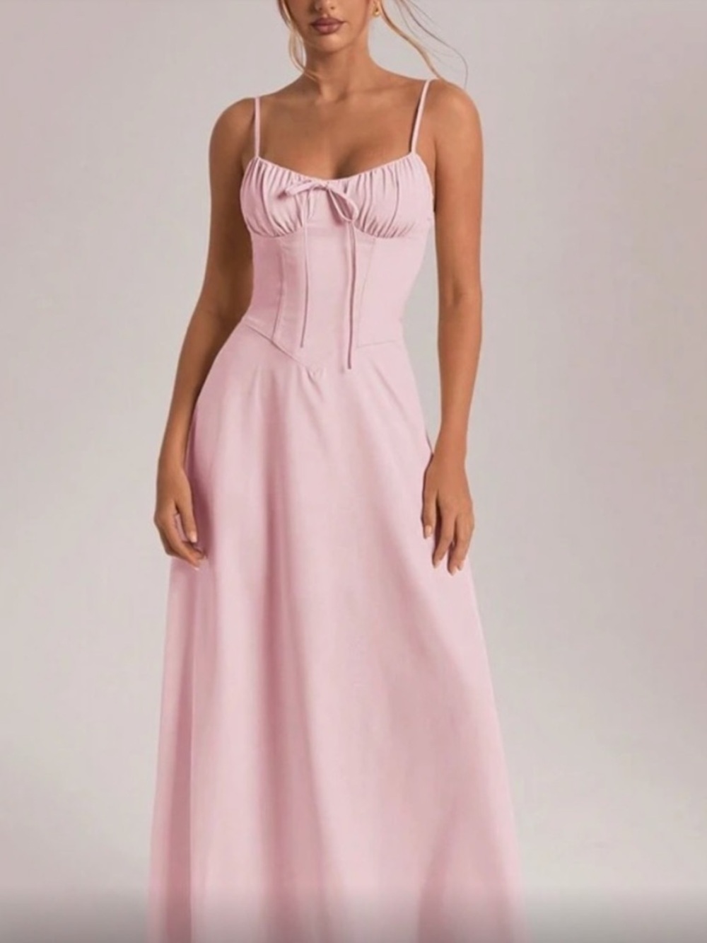 Baby Pink corset maxi  dress